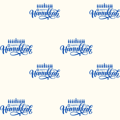 Hanukkah Blue and White Candle Wrapping Papers