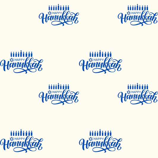 Hanukkah Blue and White Candle Wrapping Papers