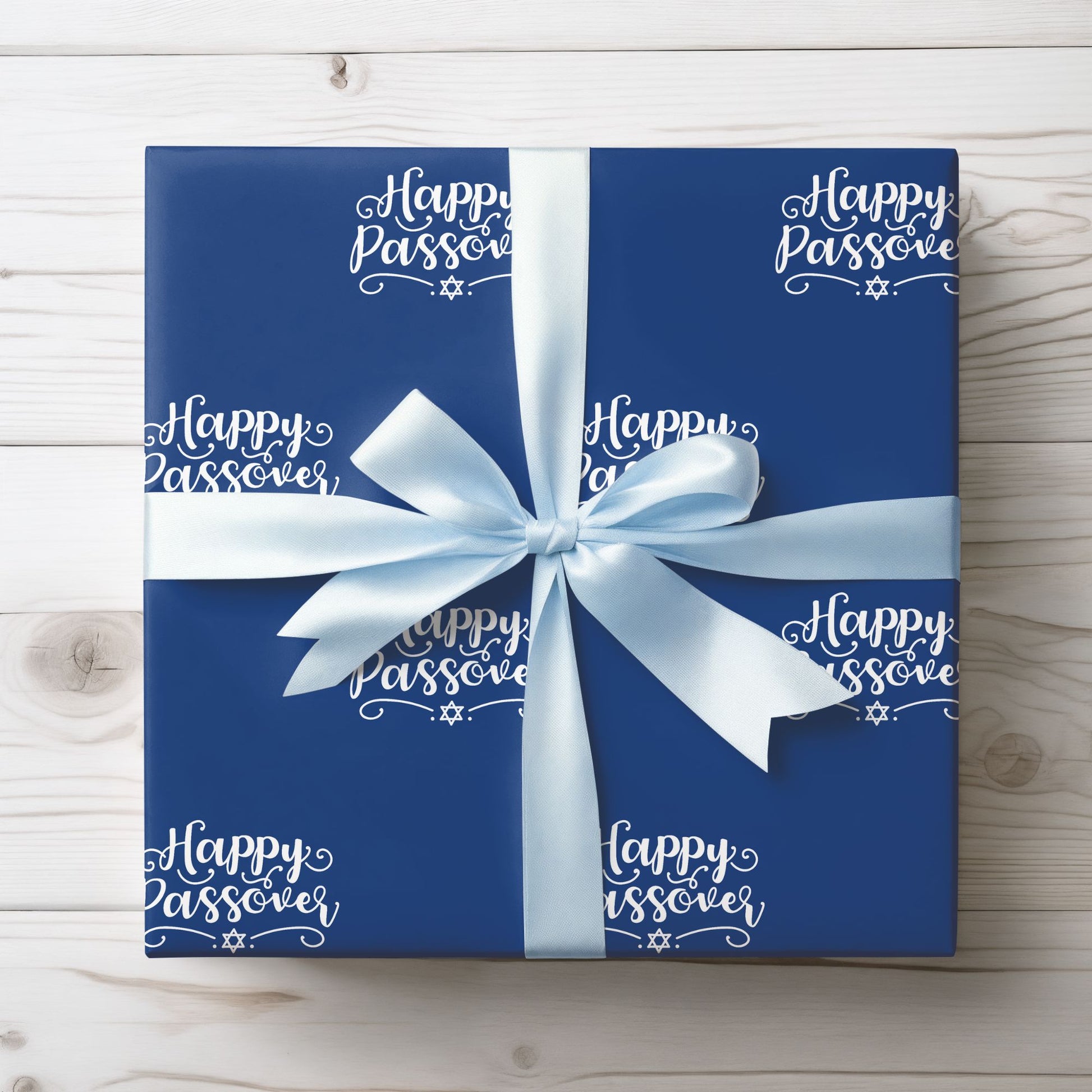 Elegant Blue Happy Passover Wrapping Paper