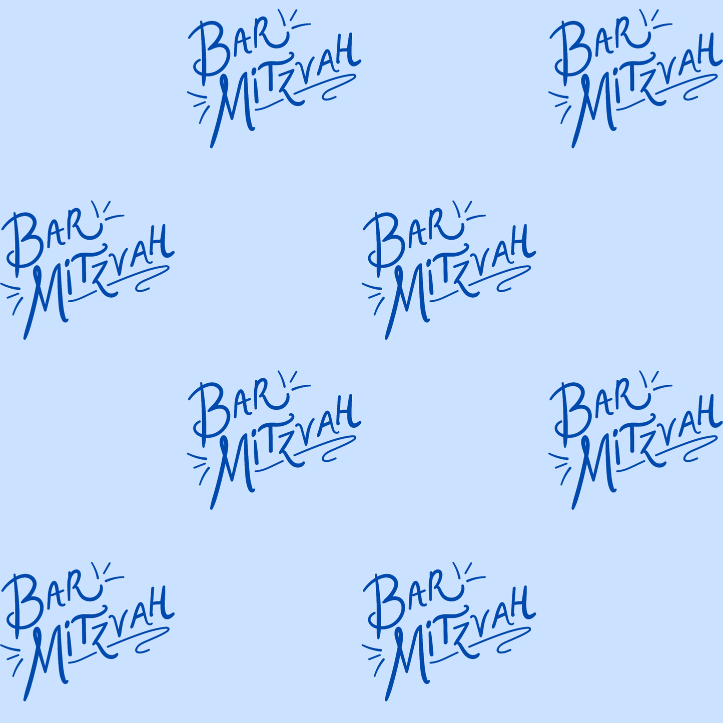 Blue Artistic Bar Mitzvah Wrapping Paper