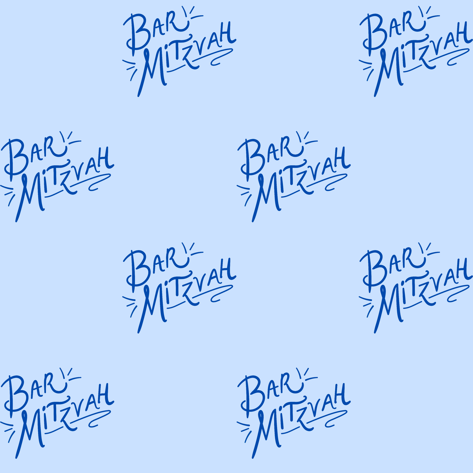 Blue Artistic Bar Mitzvah Wrapping Paper