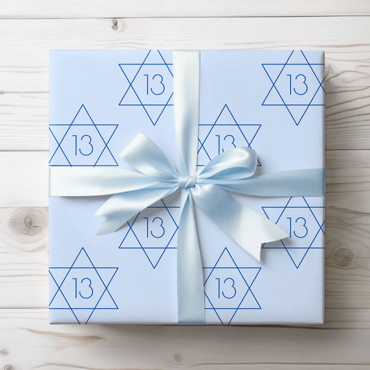 Charming Blue Star Wrapping Paper