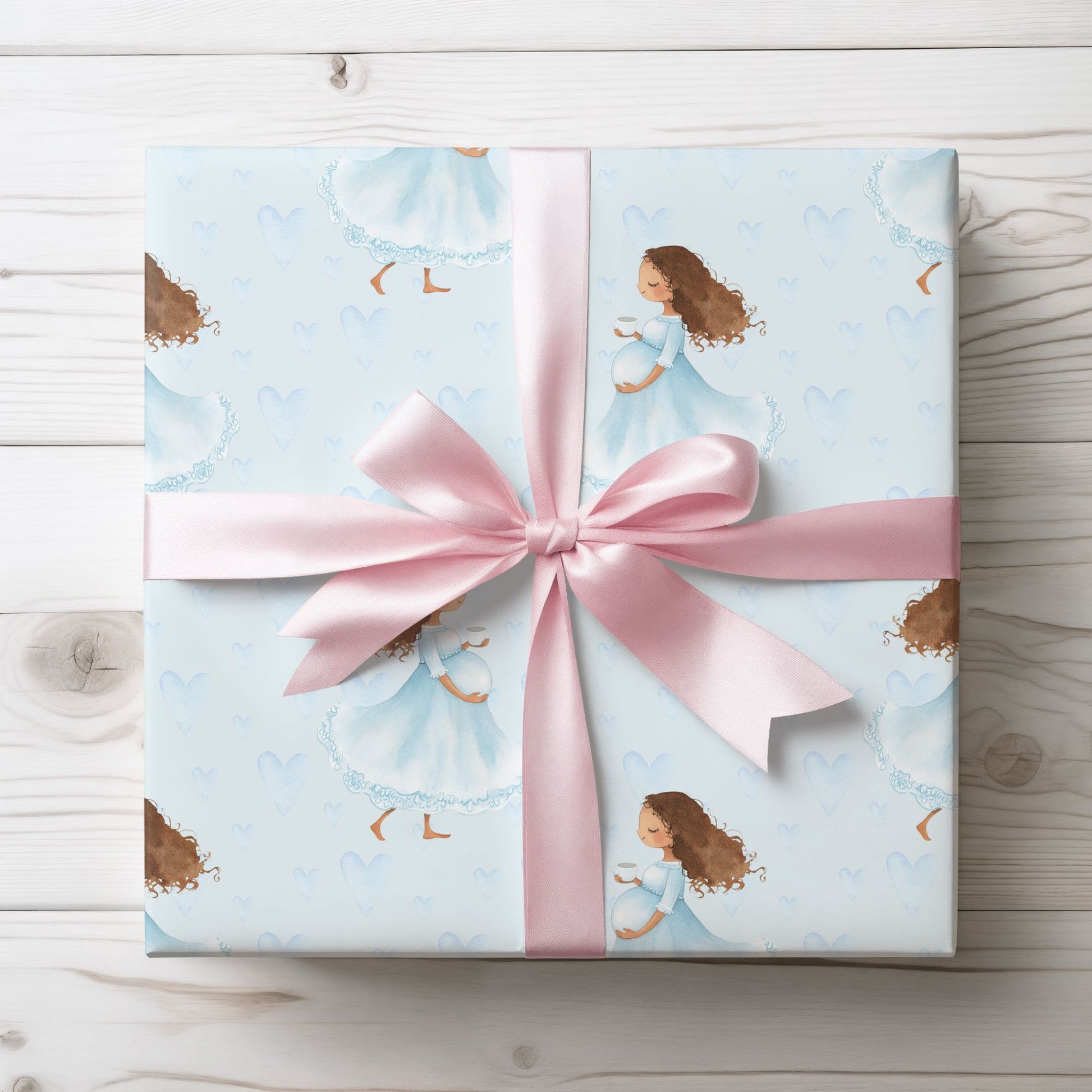 Blue Heart Maternity Gift Wrap