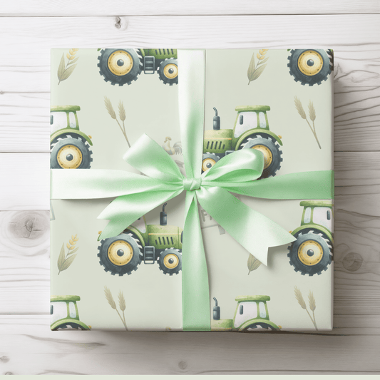 Green Tractor - Themed Wrapping Paper