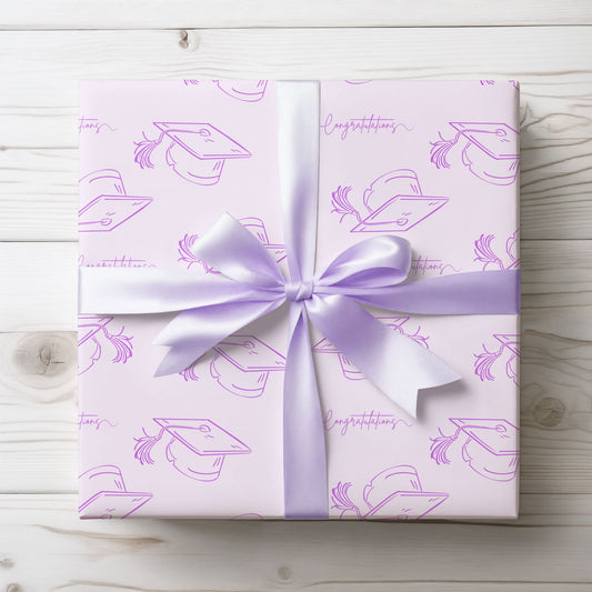 Purple Congratulations Wrapping Papers for Graduates
