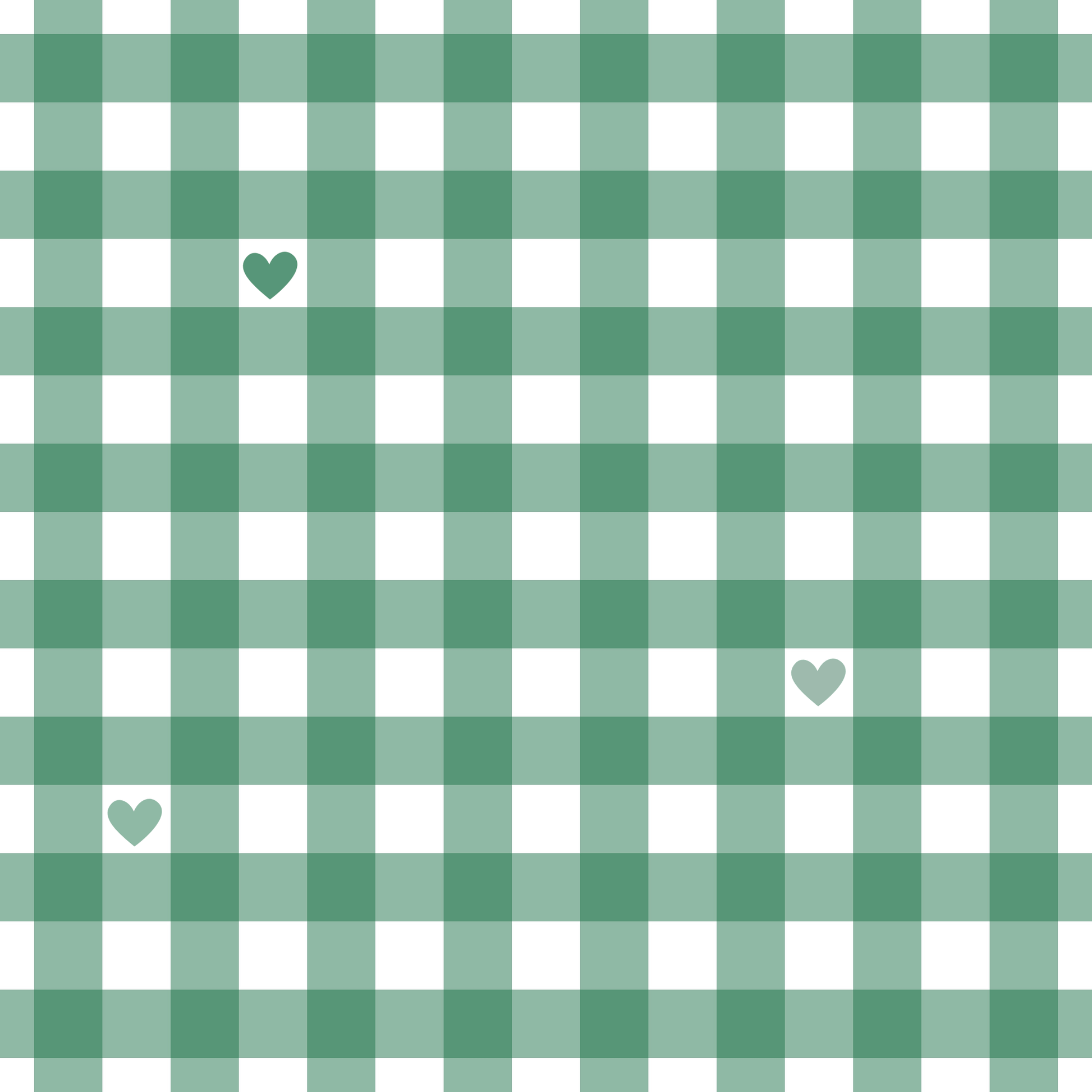 Gingham Green with Small Hearts Wrapping Papers