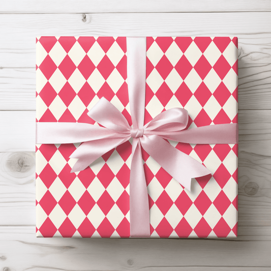 Pink Harlequin Gift Wrap