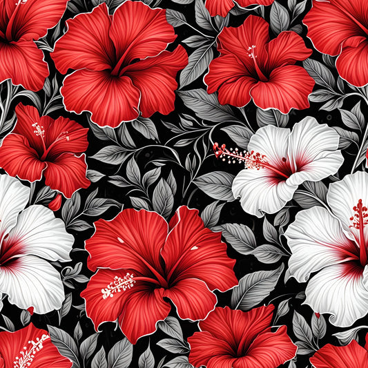 Hibiscus Floral Print Gift Wrapping Paper - Lokipawz