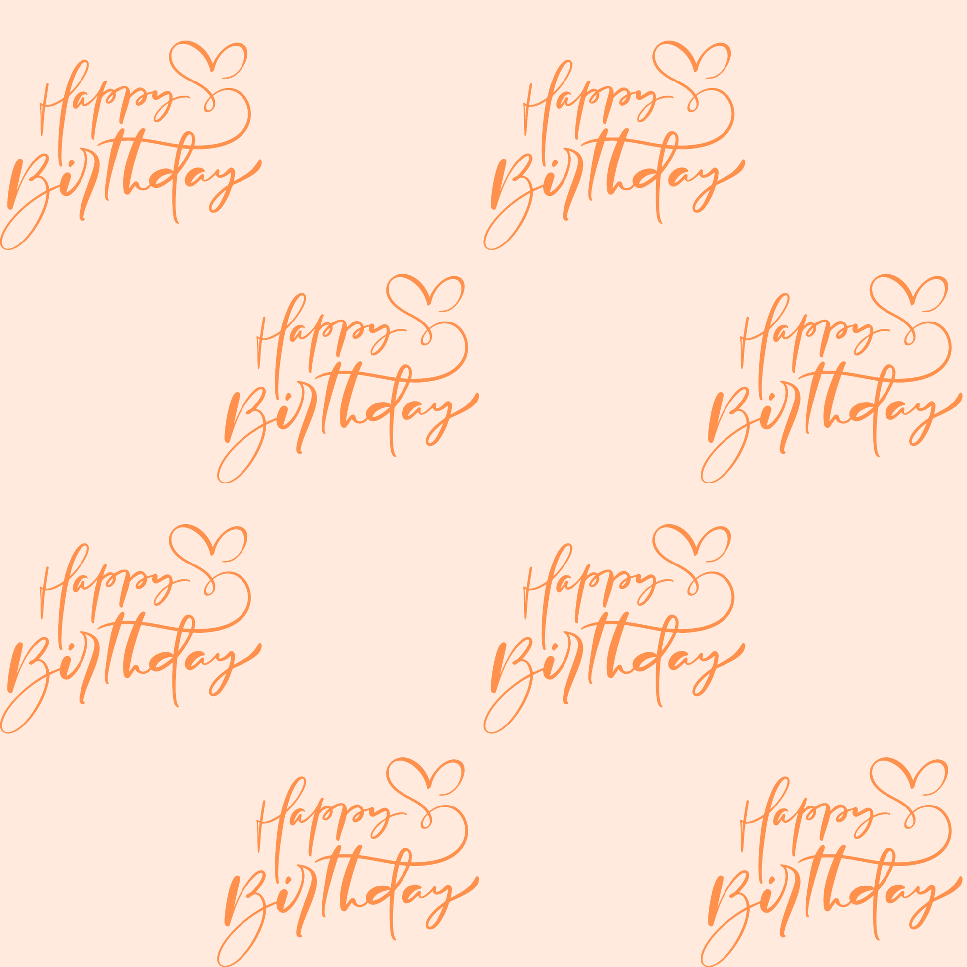 Chic Orange Happy Birthday Wrapping Paper