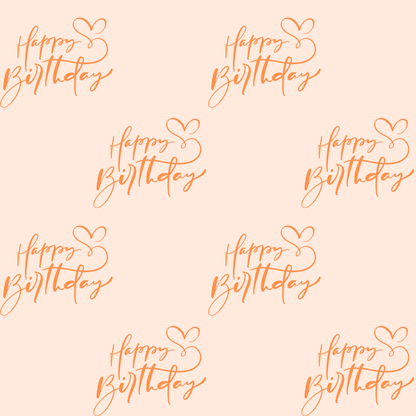 Chic Orange Happy Birthday Wrapping Paper