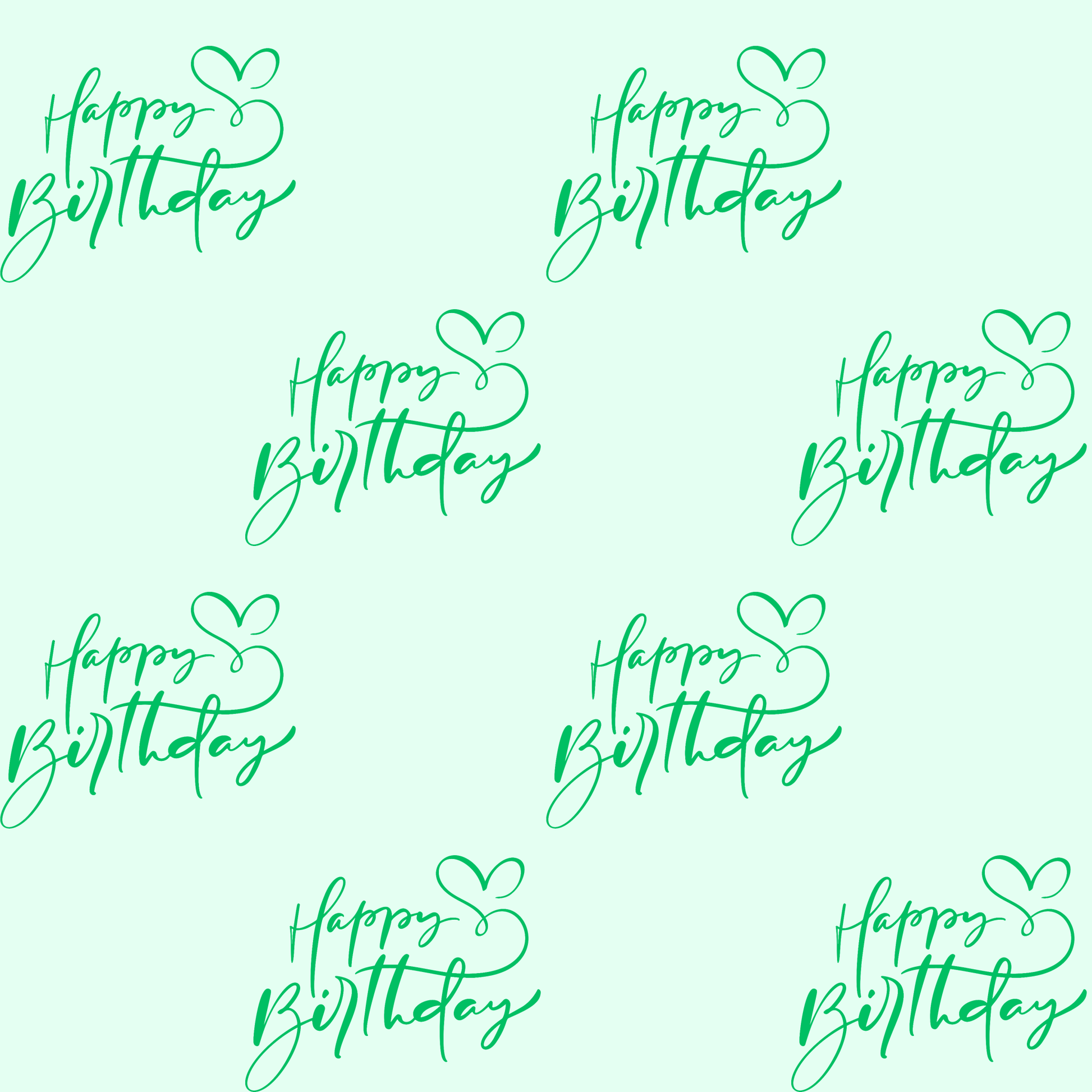 Whimsical Green Happy Birthday Wrapping Paper