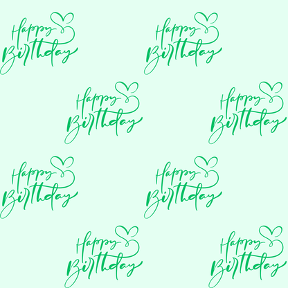 Whimsical Green Happy Birthday Wrapping Paper