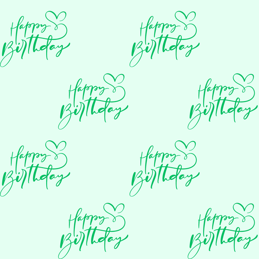 Whimsical Green Happy Birthday Wrapping Paper