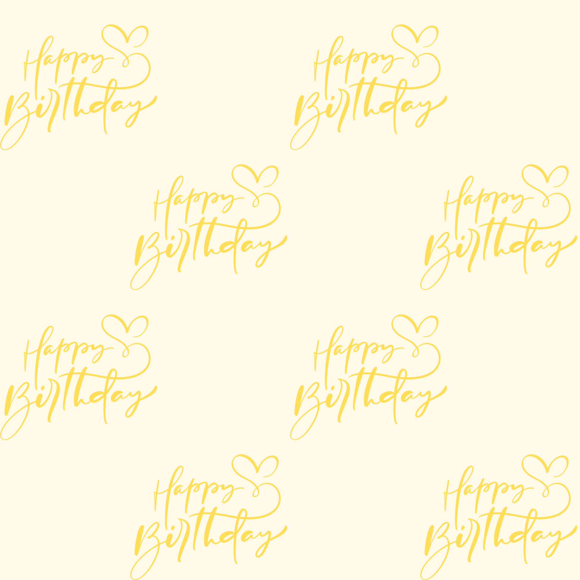 Elegant Yellow Happy Birthday Wrapping Paper