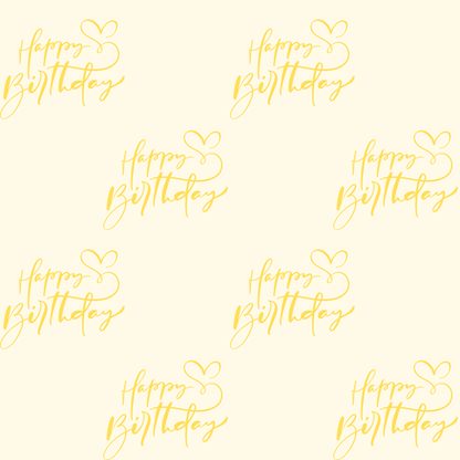 Elegant Yellow Happy Birthday Wrapping Paper