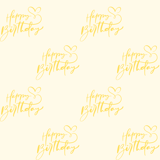 Elegant Yellow Happy Birthday Wrapping Paper