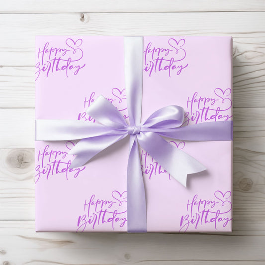 Elegant Purple Happy Birthday Wrapping Paper