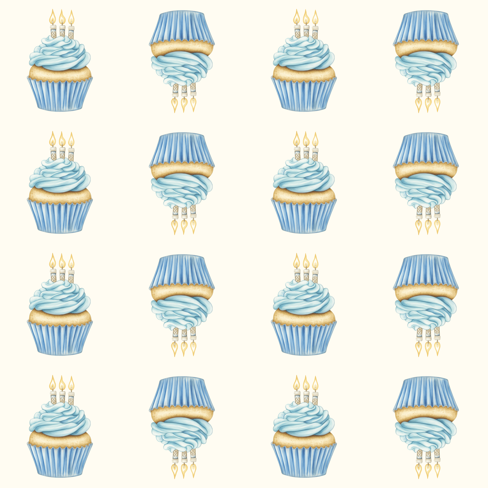 Festive Wrapping Papers with Cupcake Design