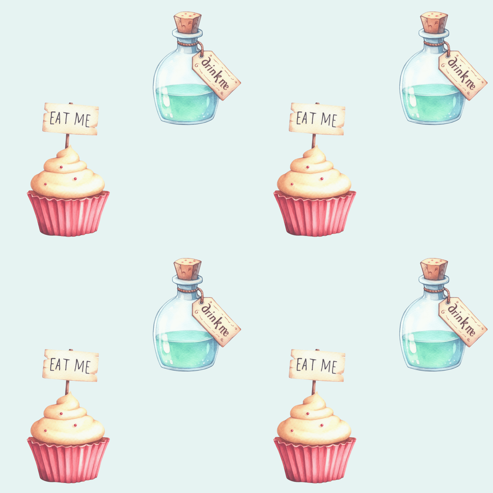 Eat Me, Drink Me Alice in Wonderland Gift Wrap