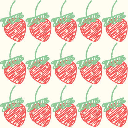 Strawberry Sketch on Cream Background