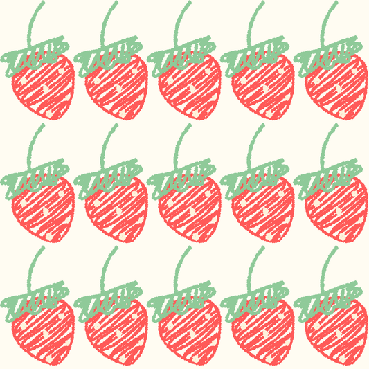 Strawberry Sketch on Cream Background
