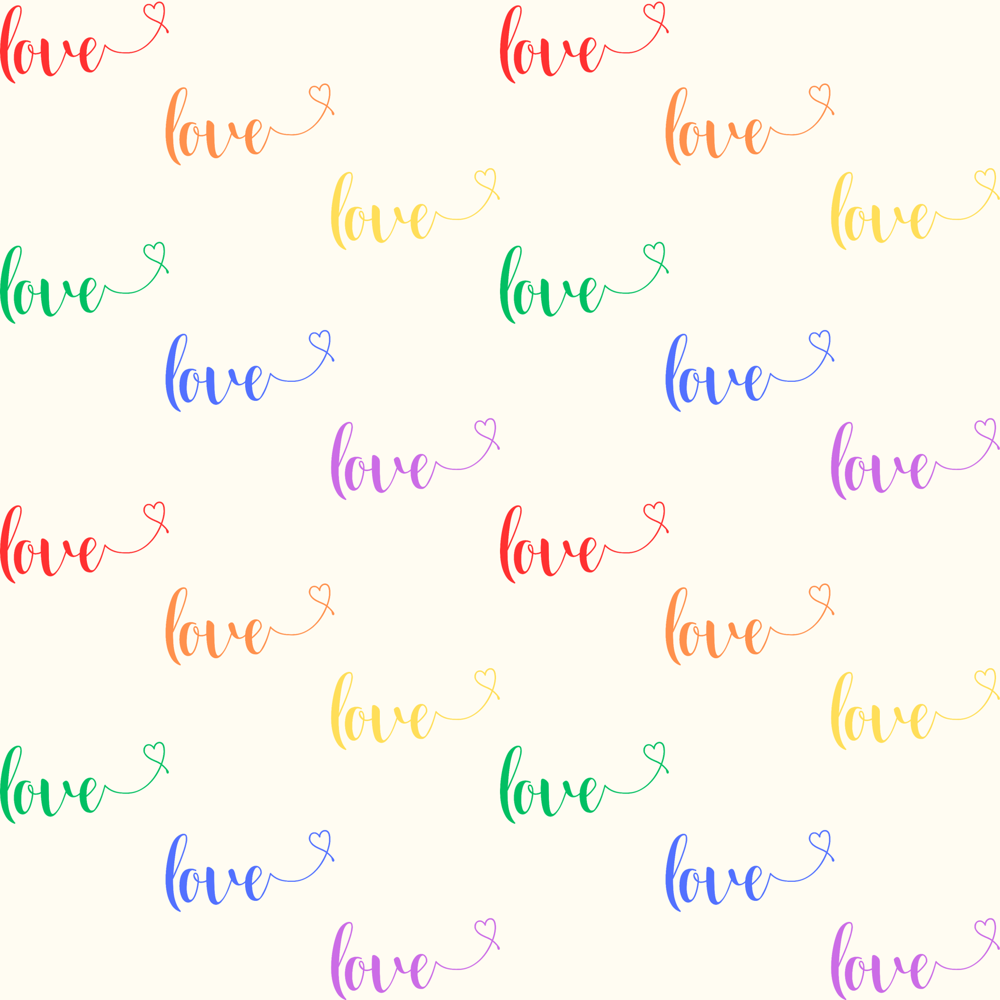 Rainbow Love Calligraphy Design