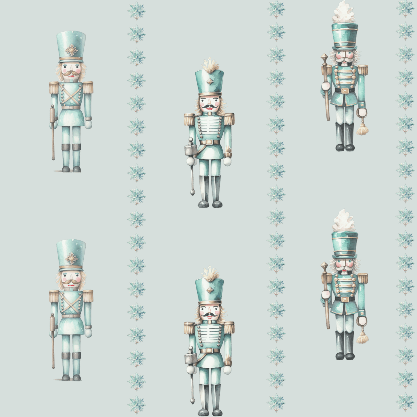 Frosted Regiment – Mint Nutcracker Wrapping Paper