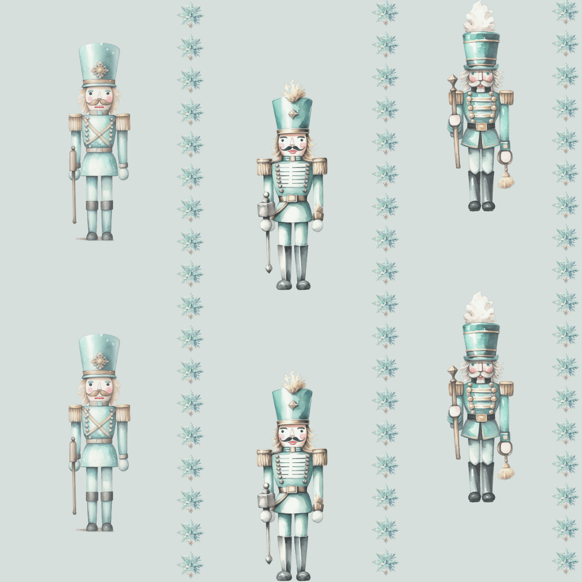 Frosted Regiment – Mint Nutcracker Wrapping Paper