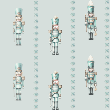 Frosted Regiment – Mint Nutcracker Wrapping Paper