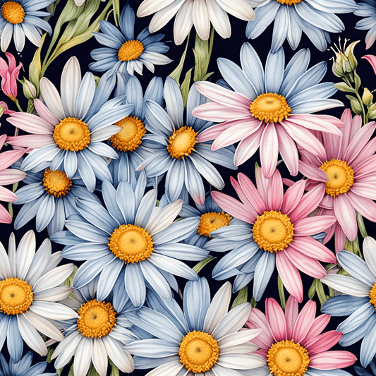 Gift Wrap - Elegant Floral Daisies