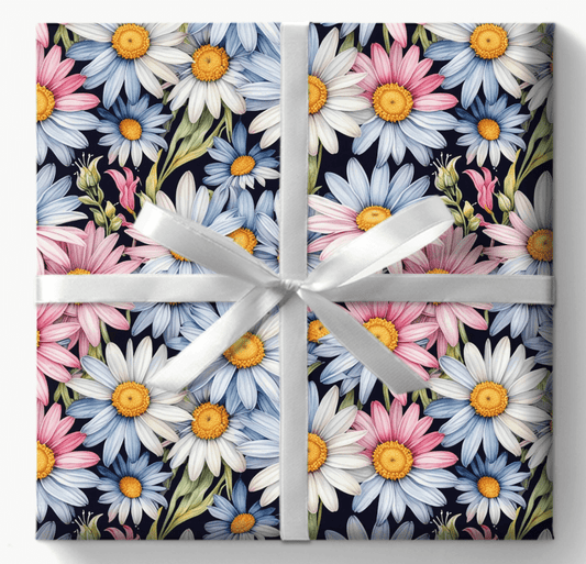 Gift Wrap - Elegant Floral Daisies