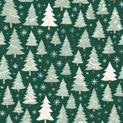 Evergleam Dreams – Snow-Dusted Pine Forest Wrapping Paper