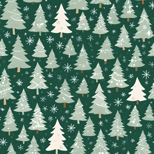 Evergleam Dreams – Snow-Dusted Pine Forest Wrapping Paper