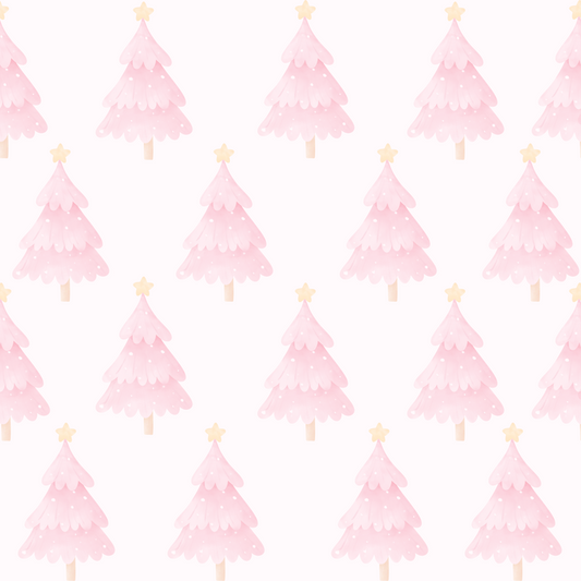 Think Pink Fir-real – Blush Christmas Tree Wrapping Paper