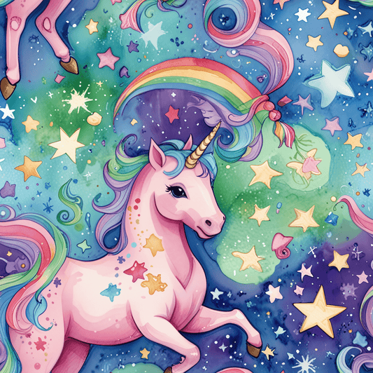 Magical Rainbow Stars & Sparkle Unicorn Wrapping Papers