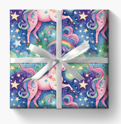 Magical Rainbow Stars & Sparkle Unicorn Wrapping Papers