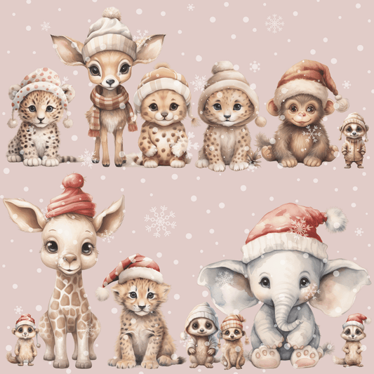 Cute Jungle Animals Winter Wear Gift Wrap