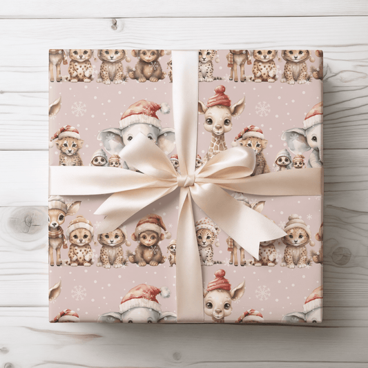 Cute Jungle Animals Winter Wear Gift Wrap