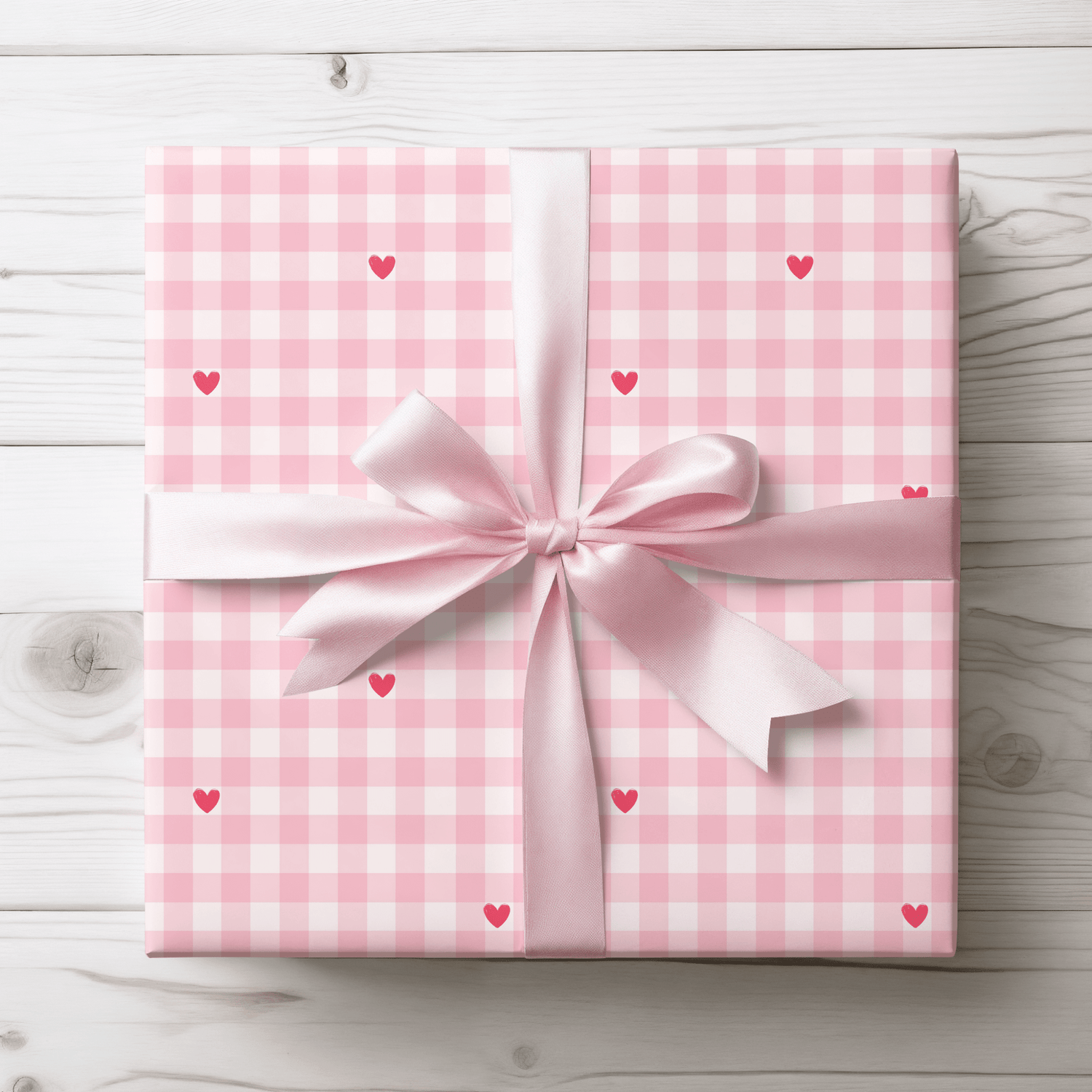 Pink Gingham Wrapping Paper