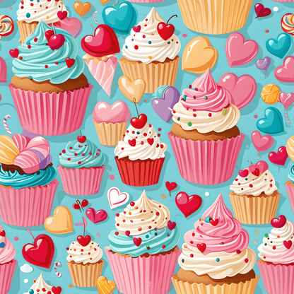Valentines Cupcake Gift Paper