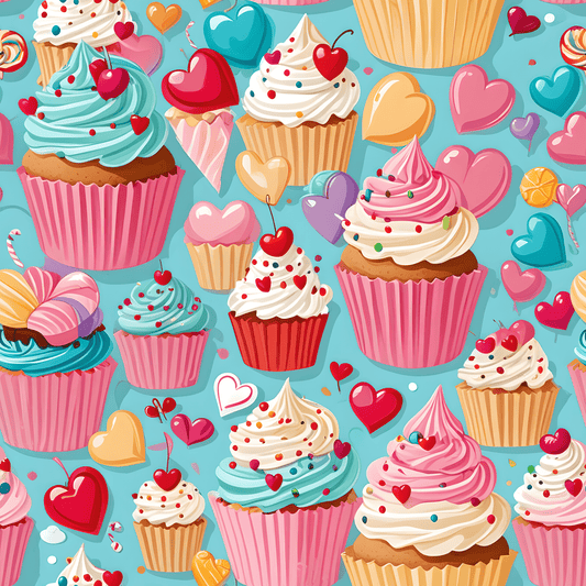 Valentines Cupcake Gift Paper