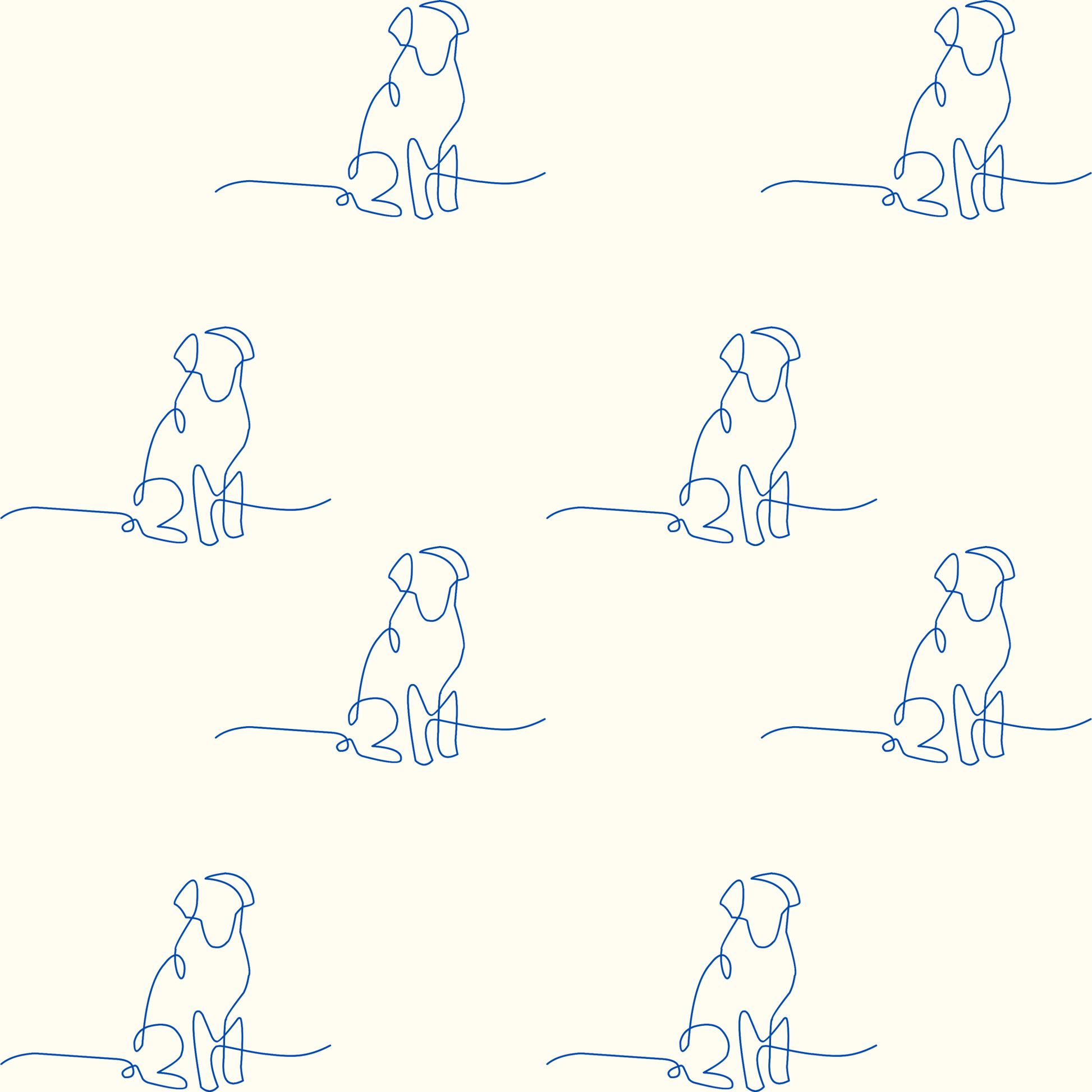 Blue Line Drawn Dog Design
