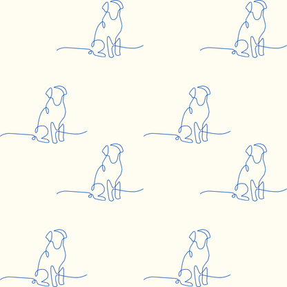Blue Line Drawn Dog Design