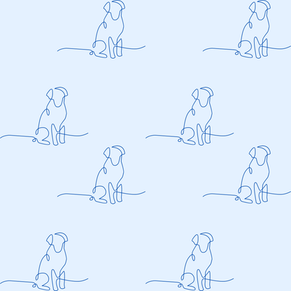 Blue Line Drawing Dog Gift Paper