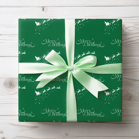 Sleigh All Day – Classic Green Christmas Wrapping Paper