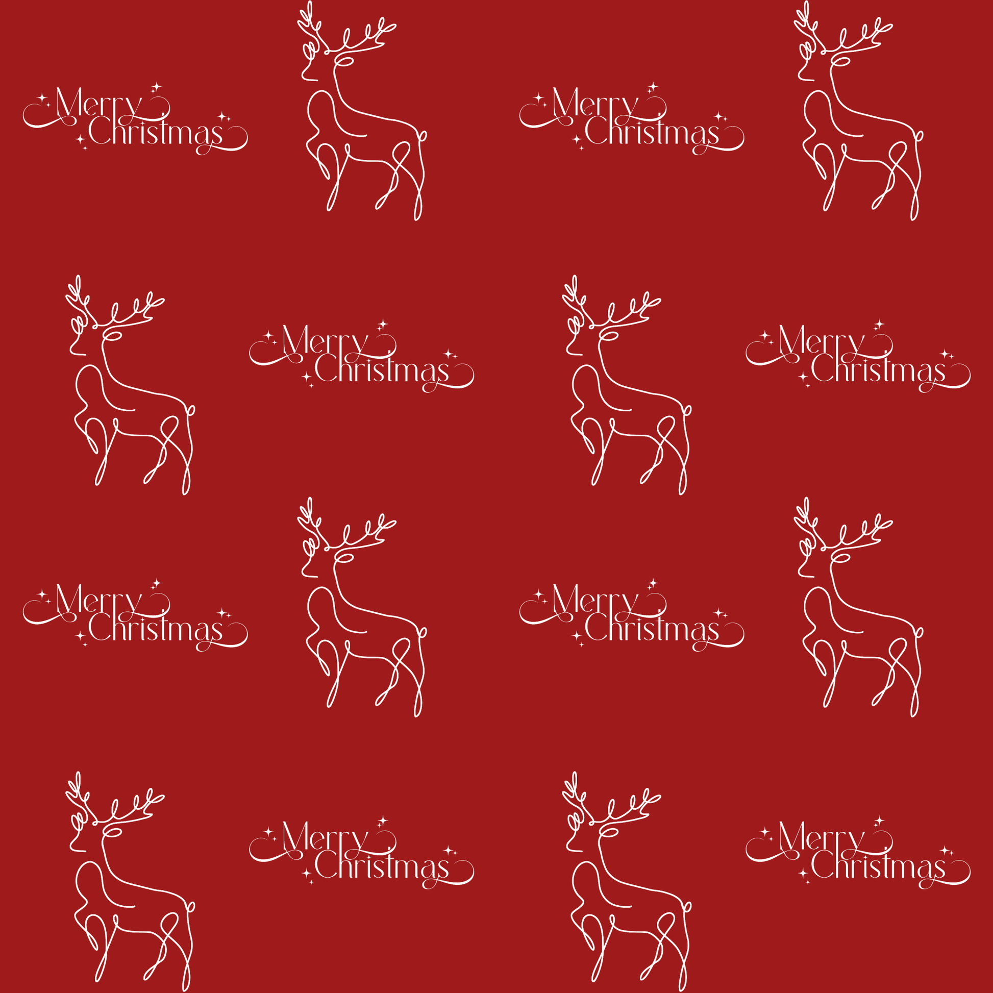 Sleigh All Day – Minimalist Reindeer Christmas Wrapping Paper