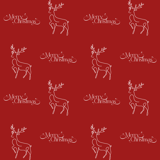 Sleigh All Day – Minimalist Reindeer Christmas Wrapping Paper