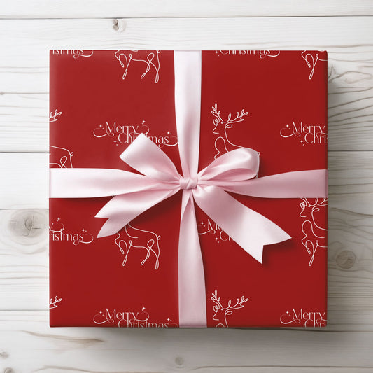 Sleigh All Day – Minimalist Reindeer Christmas Wrapping Paper