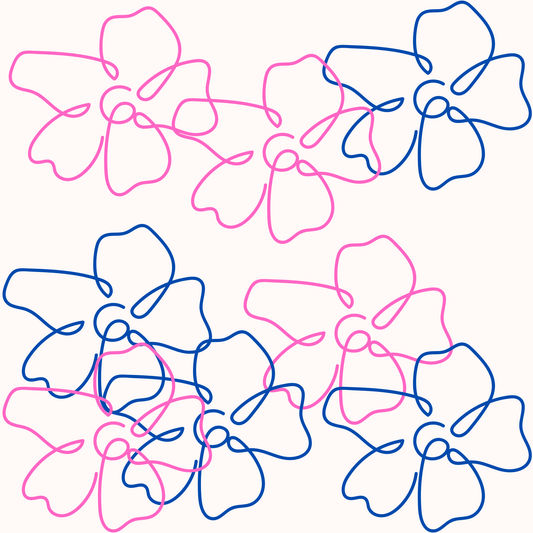 Floral Line Drawing Wrapping Paper Roll