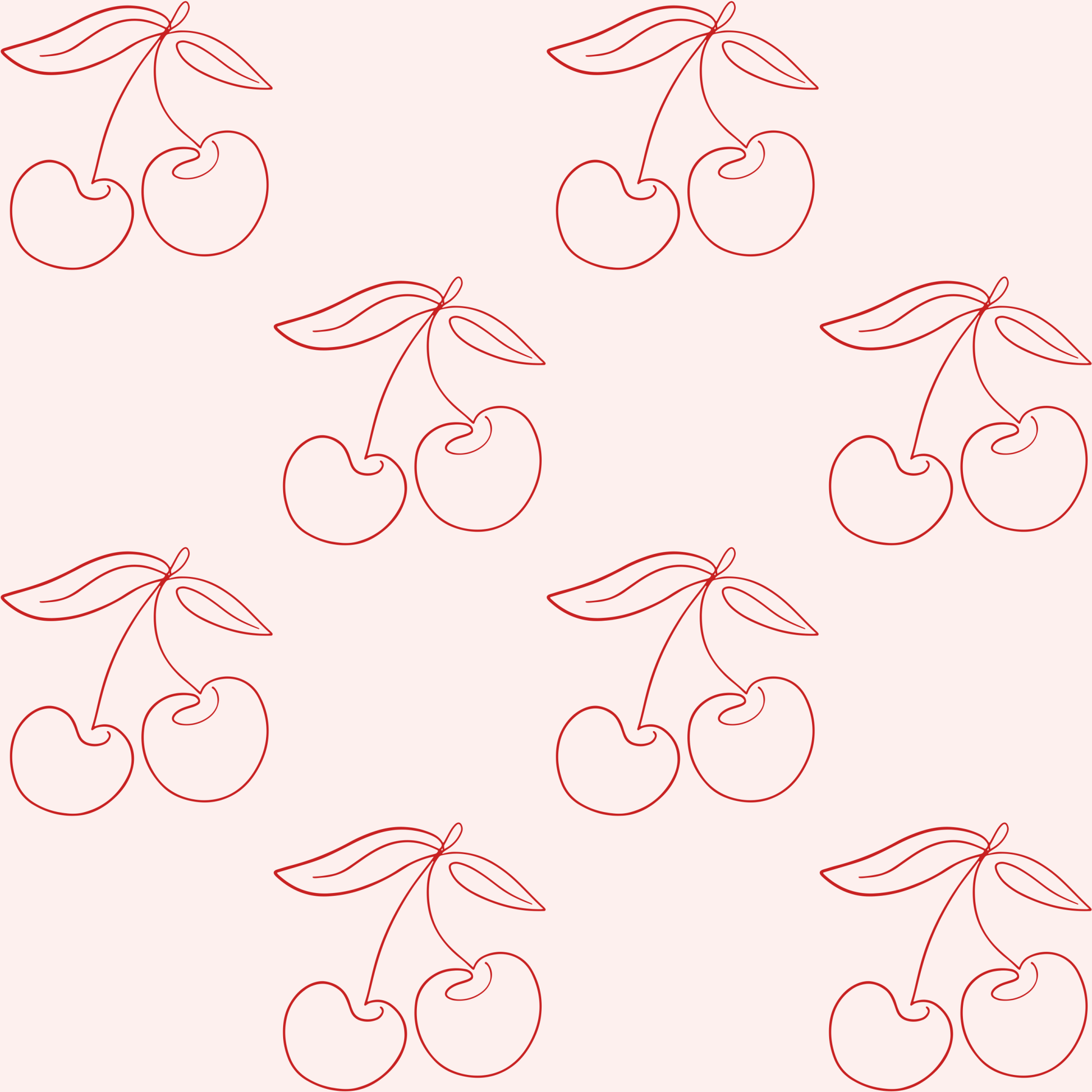 Chic Red Cherry Line Drawn Gift Wrap